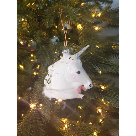 Cody Foster Unicorn Ornament Head Bust White Pink Mythical Fantasy 3.5" - Picture 3 of 3